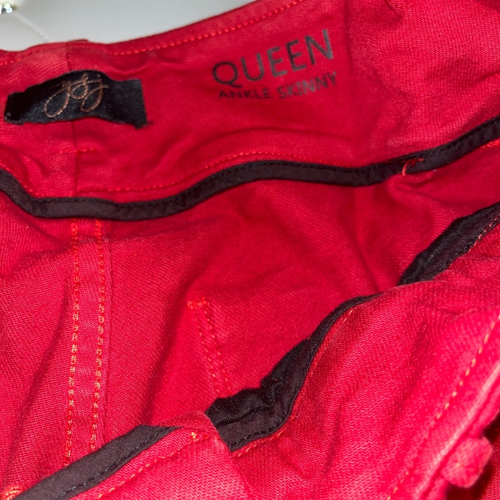 YSJ Queen Collection Red Ankle Skinny Jeans Plus Size 16W - Picture 6 of 11